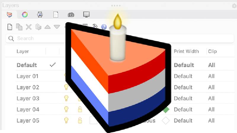 Rhinoceros 8 | Menadżer warstw