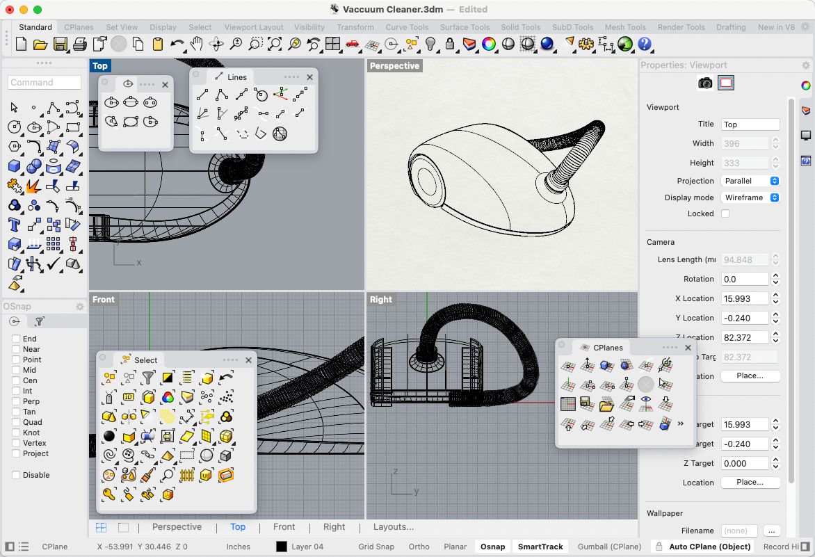 Rhinoceros 8 | Układy okien